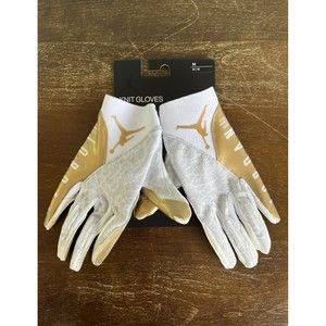 Air Jordan Vapor Knit Football Receiver White/Gold Gloves Men's Size Medium